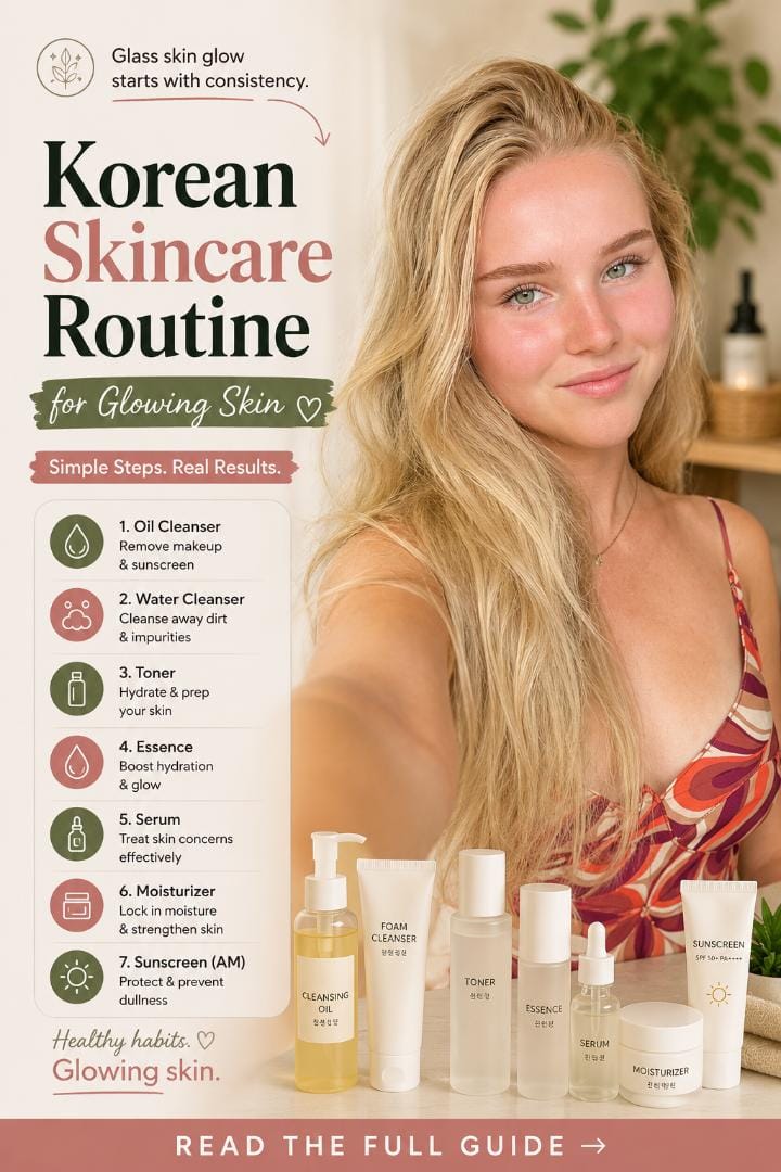 Korean skincare routine for glowing skin