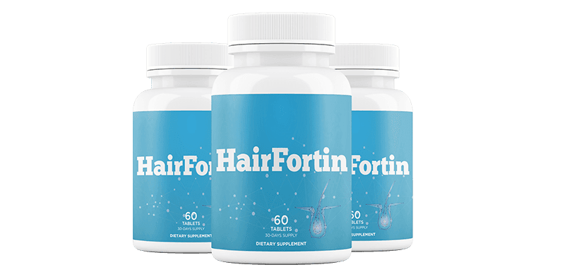 HairFortin dietary supplement bottles - scalp treatment for hair growth